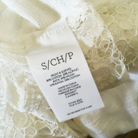 NWOT Cabi Shopia Long Sleeve Lace Back Ivory Sweater Top - Picture 8 of 8